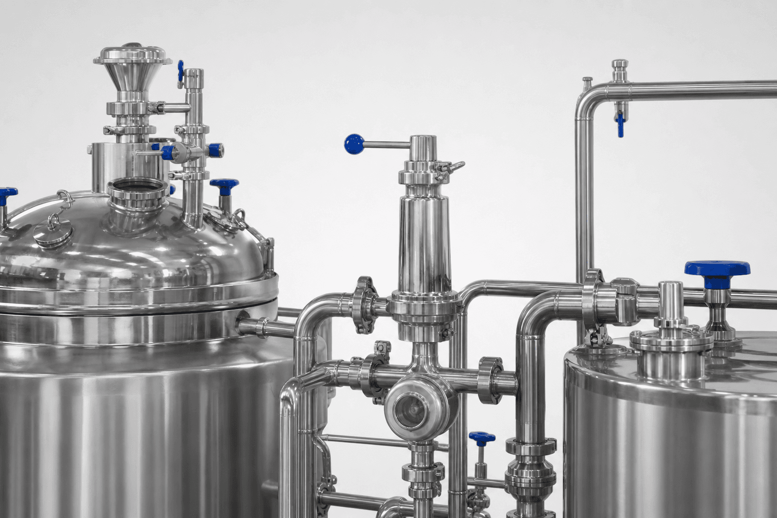 Fluid handling tanks, valves, and piping